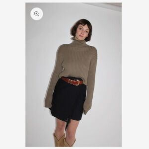 Na Nin Montana Pima Cotton Turtleneck Sweater in Moss